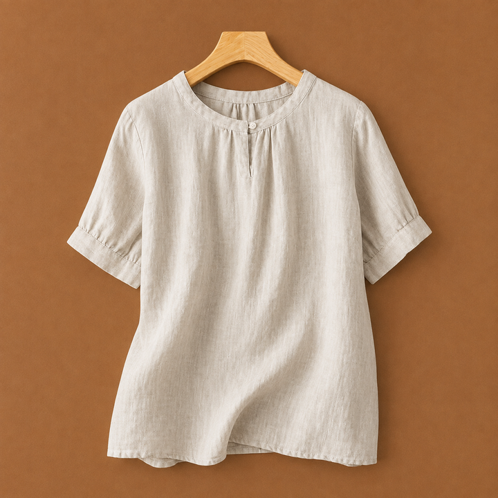 Arielle | Cotton Linen Blouse - Helen & Olivia Manhattan