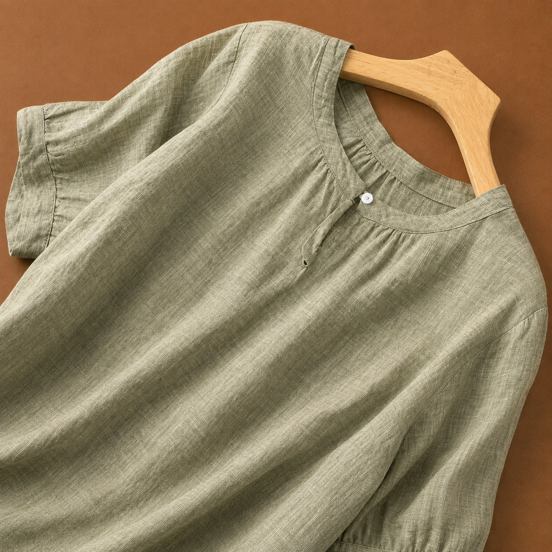 Arielle | Cotton Linen Blouse - Helen & Olivia Manhattan