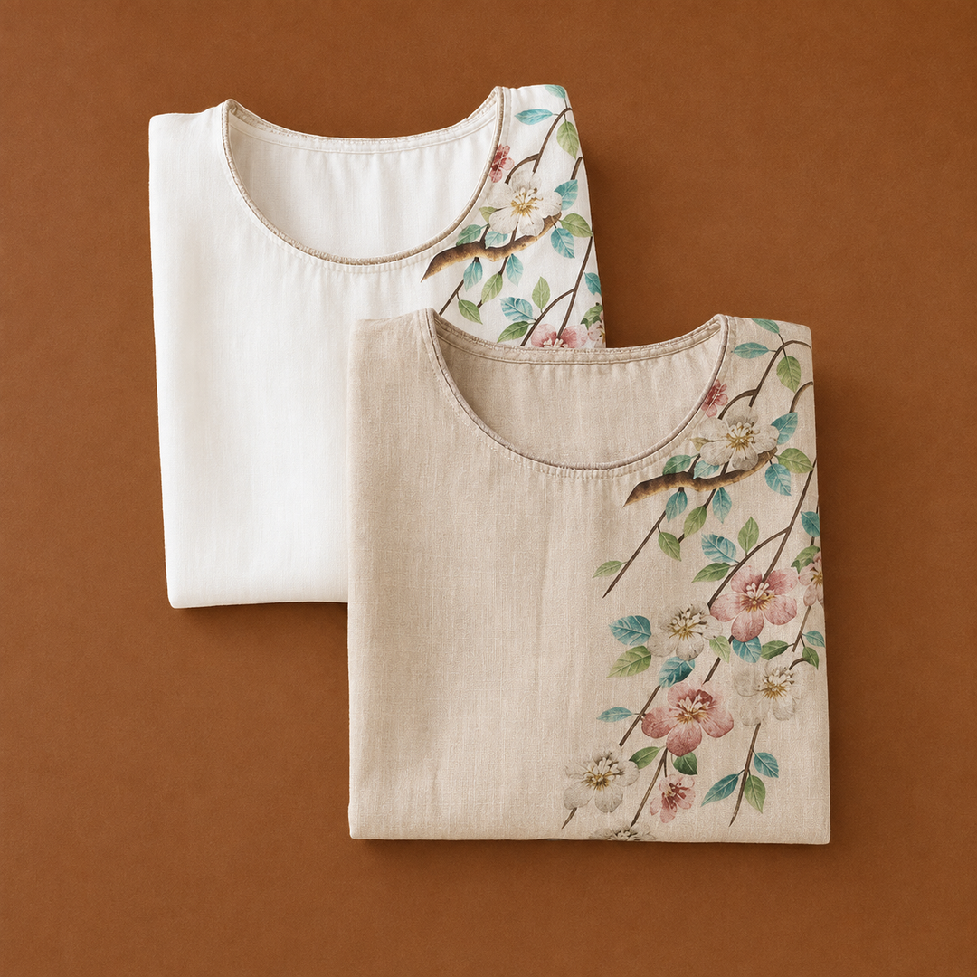 Calista | Floral Cotton Linen Blouse - Helen & Olivia Manhattan