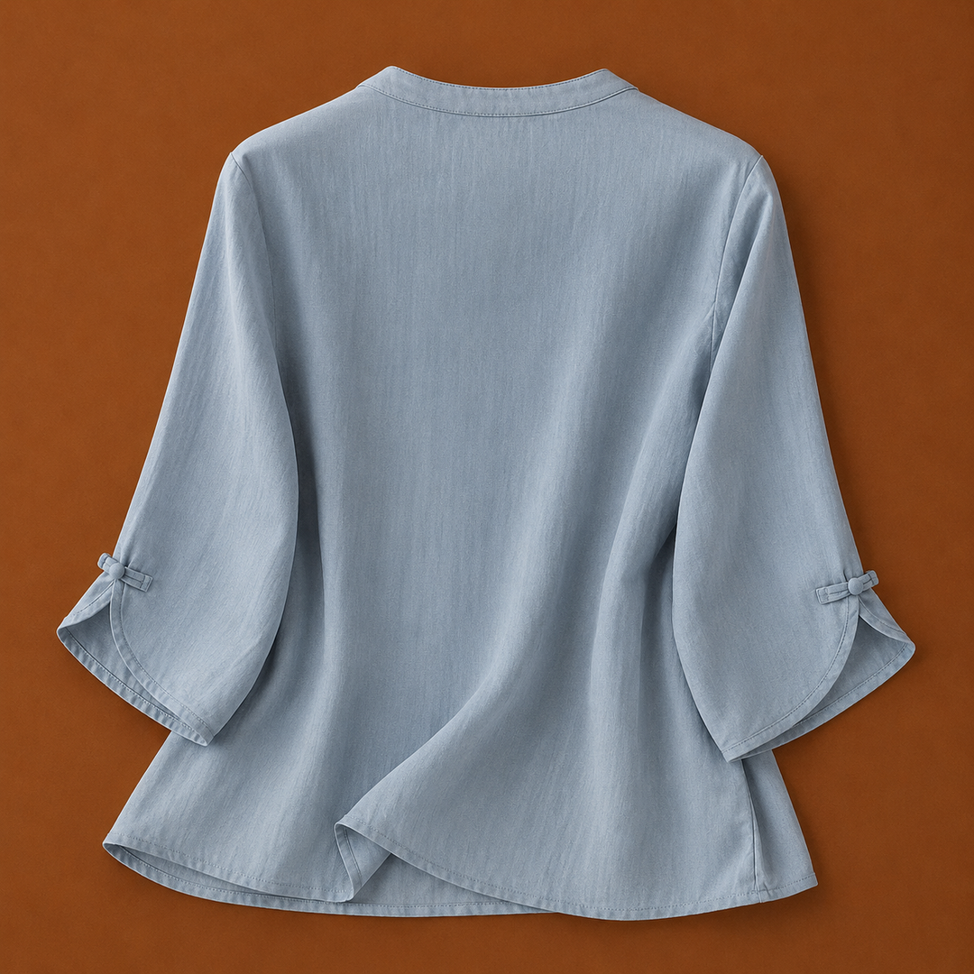 Meilin | Floral Cotton Linen Blouse - Helen & Olivia Manhattan