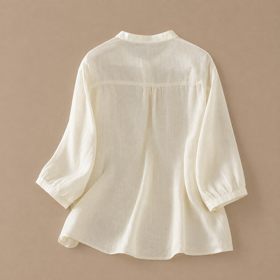 Juniper | Floral Cotton Linen Blouse - Helen & Olivia Manhattan
