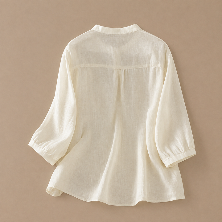 Juniper | Floral Cotton Linen Blouse - Helen & Olivia Manhattan