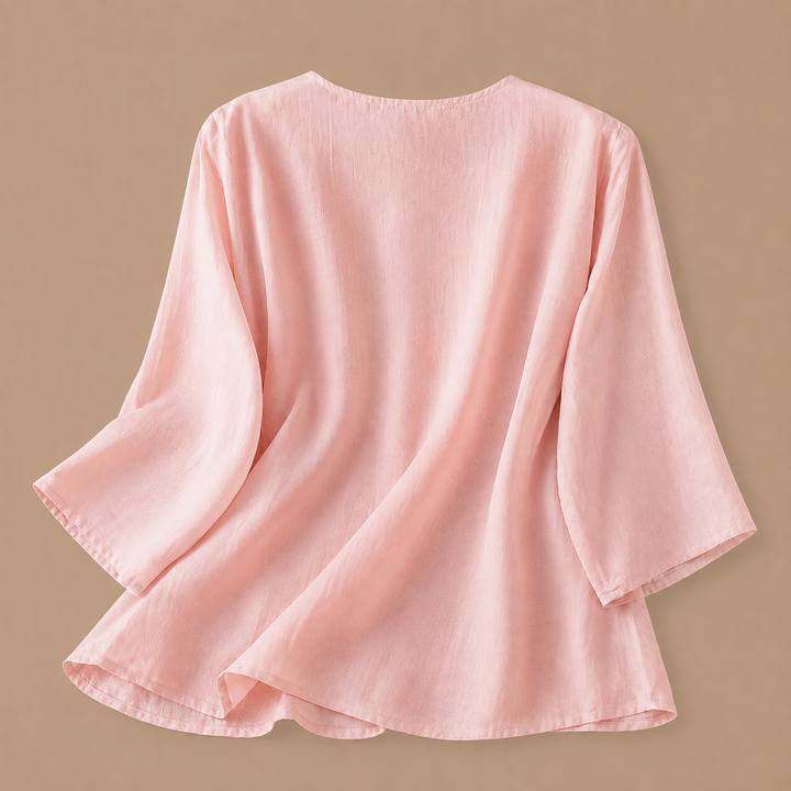 Isabeau | Floral Cotton Linen Blouse - Helen & Olivia Manhattan