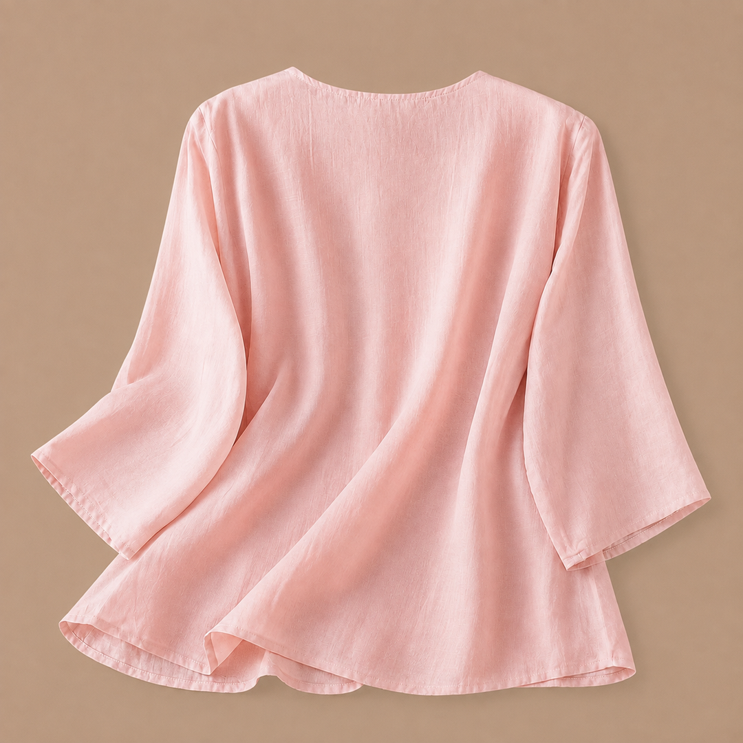 Isabeau | Floral Cotton Linen Blouse - Helen & Olivia Manhattan
