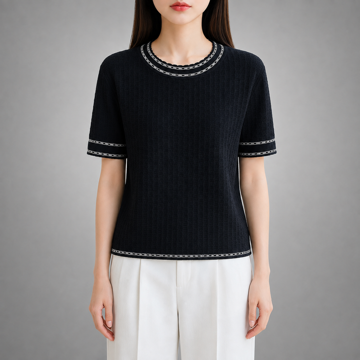 Elin | Textured Knit Top - Helen & Olivia Manhattan