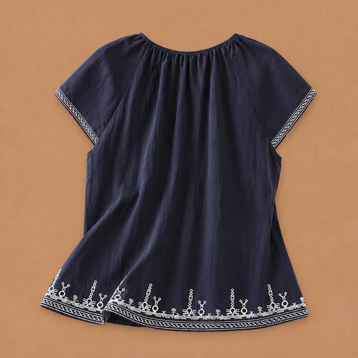 Sena | Cotton Linen Blouse - Helen & Olivia Manhattan