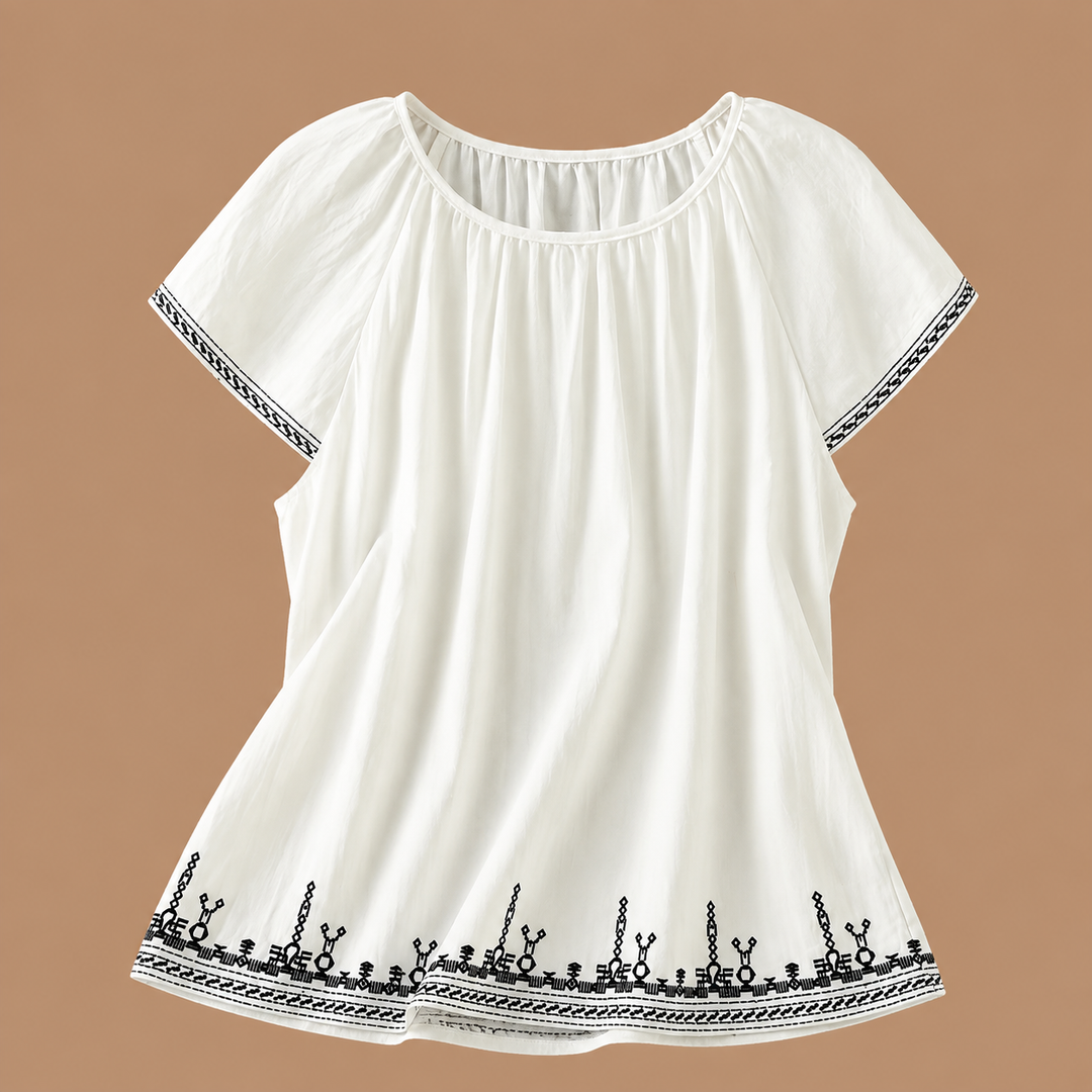 Sena | Cotton Linen Blouse - Helen & Olivia Manhattan