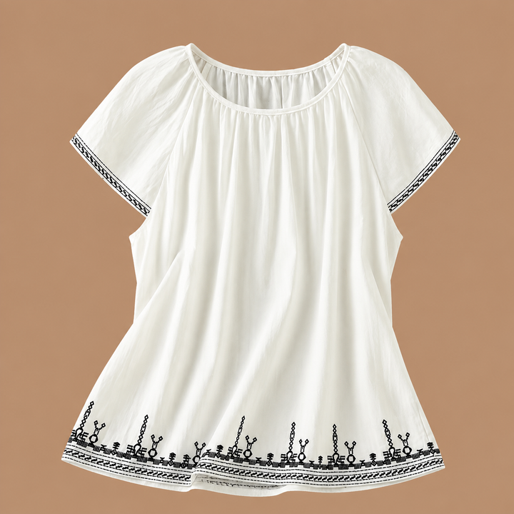 Sena | Cotton Linen Blouse - Helen & Olivia Manhattan