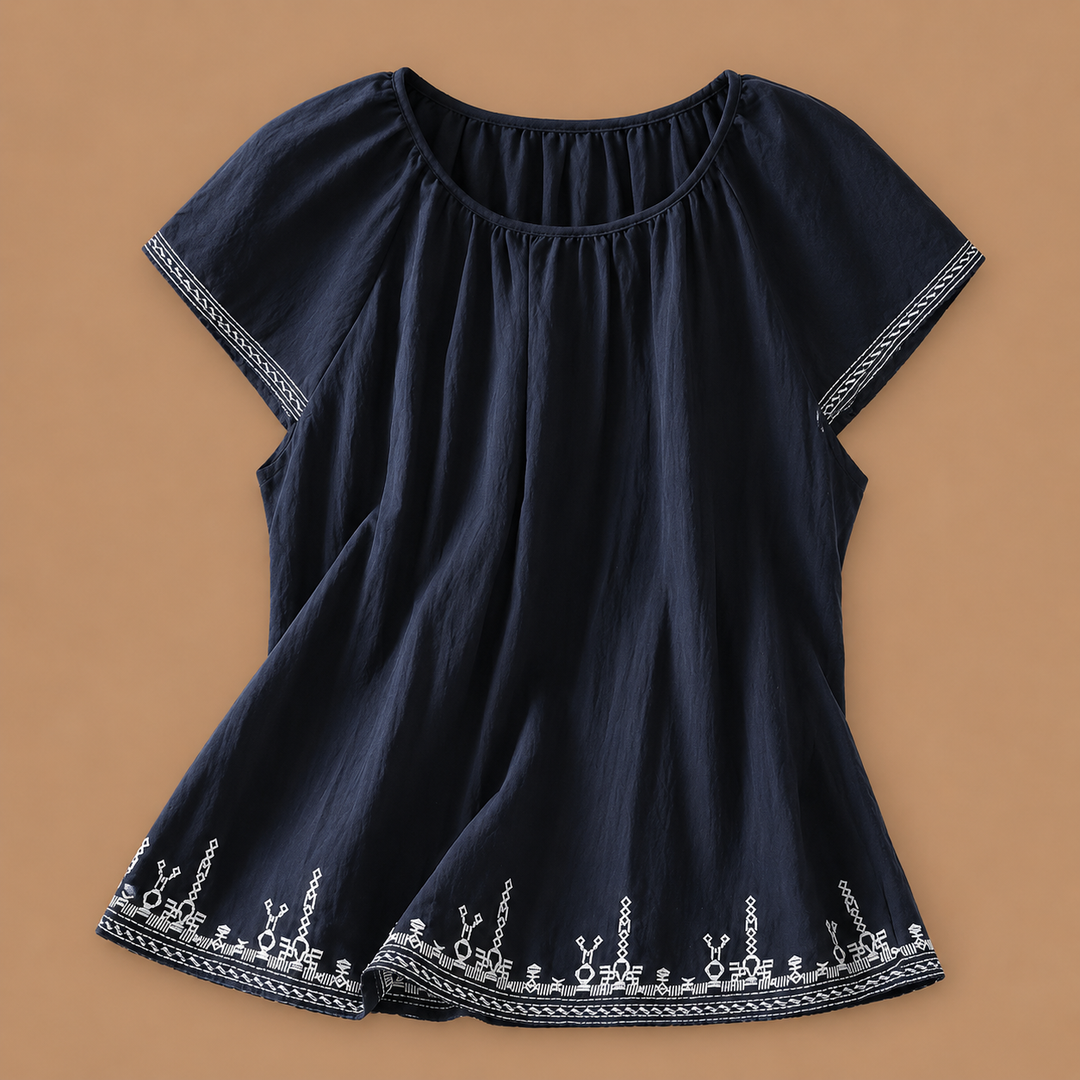 Sena | Cotton Linen Blouse - Helen & Olivia Manhattan