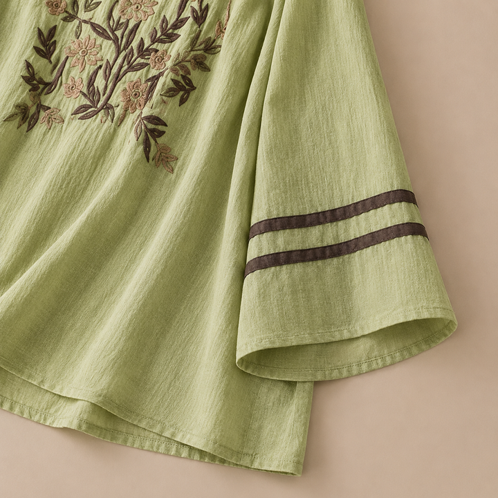 Iris | Cotton Linen Floral Blouse - Helen & Olivia Manhattan