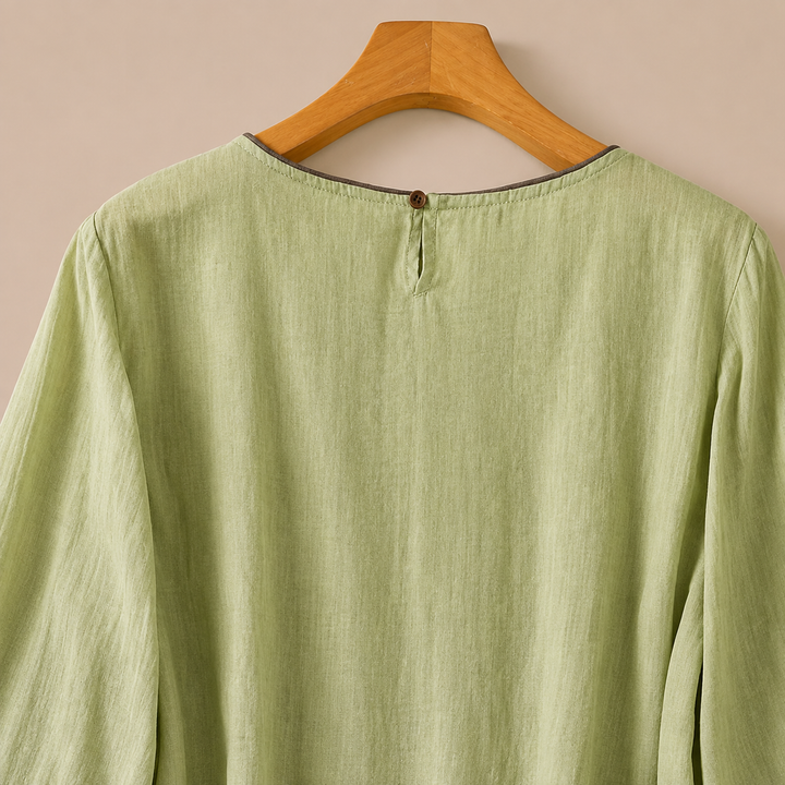 Iris | Cotton Linen Floral Blouse - Helen & Olivia Manhattan