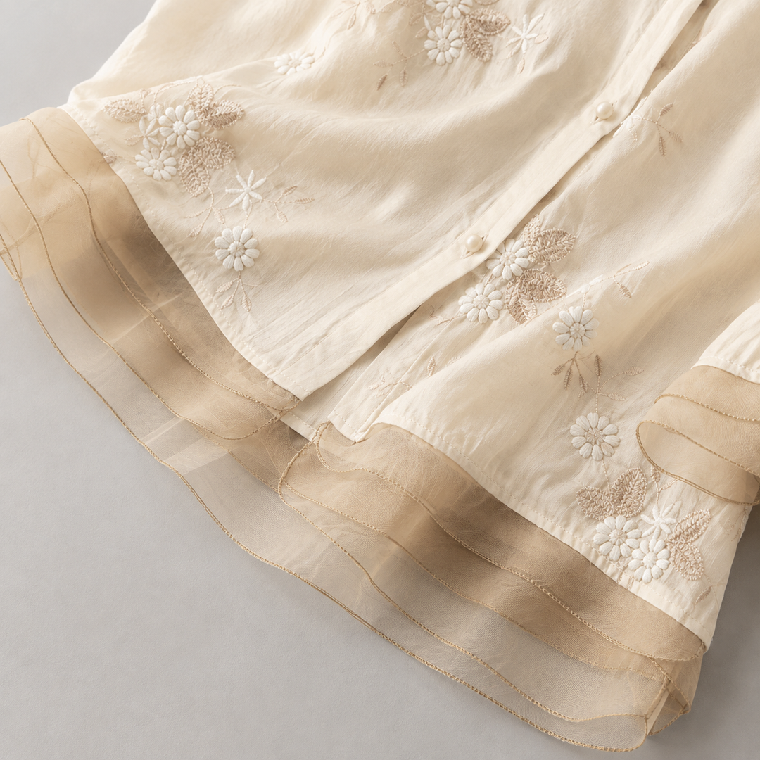Camille | Floral Cotton Linen Blouse - Helen & Olivia Manhattan
