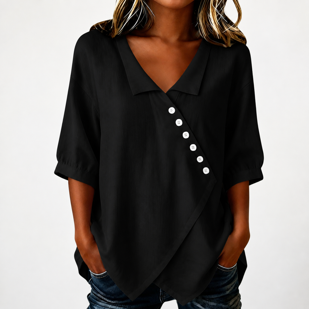 Audrey | Cotton Linen Blouse - Helen & Olivia Manhattan