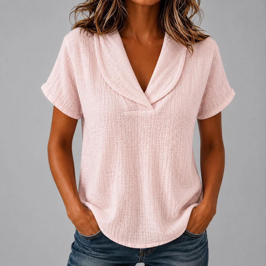 Corinne | Cotton Linen Blouse - Helen & Olivia Manhattan