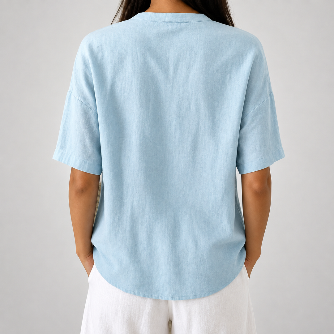 Sienna | Cotton Linen Blouse - Helen & Olivia Manhattan
