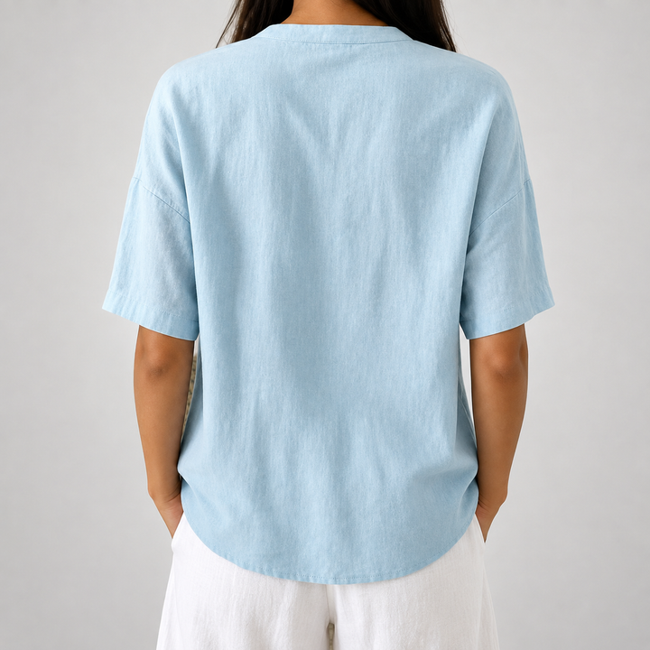 Sienna | Cotton Linen Blouse - Helen & Olivia Manhattan