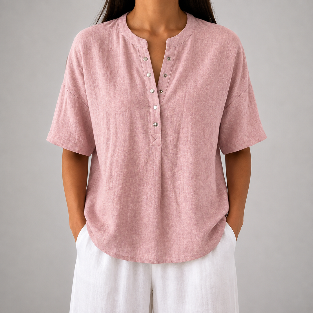 Sienna | Cotton Linen Blouse - Helen & Olivia Manhattan