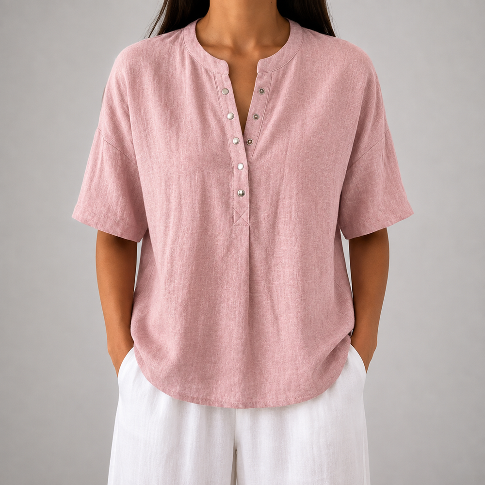 Sienna | Cotton Linen Blouse - Helen & Olivia Manhattan