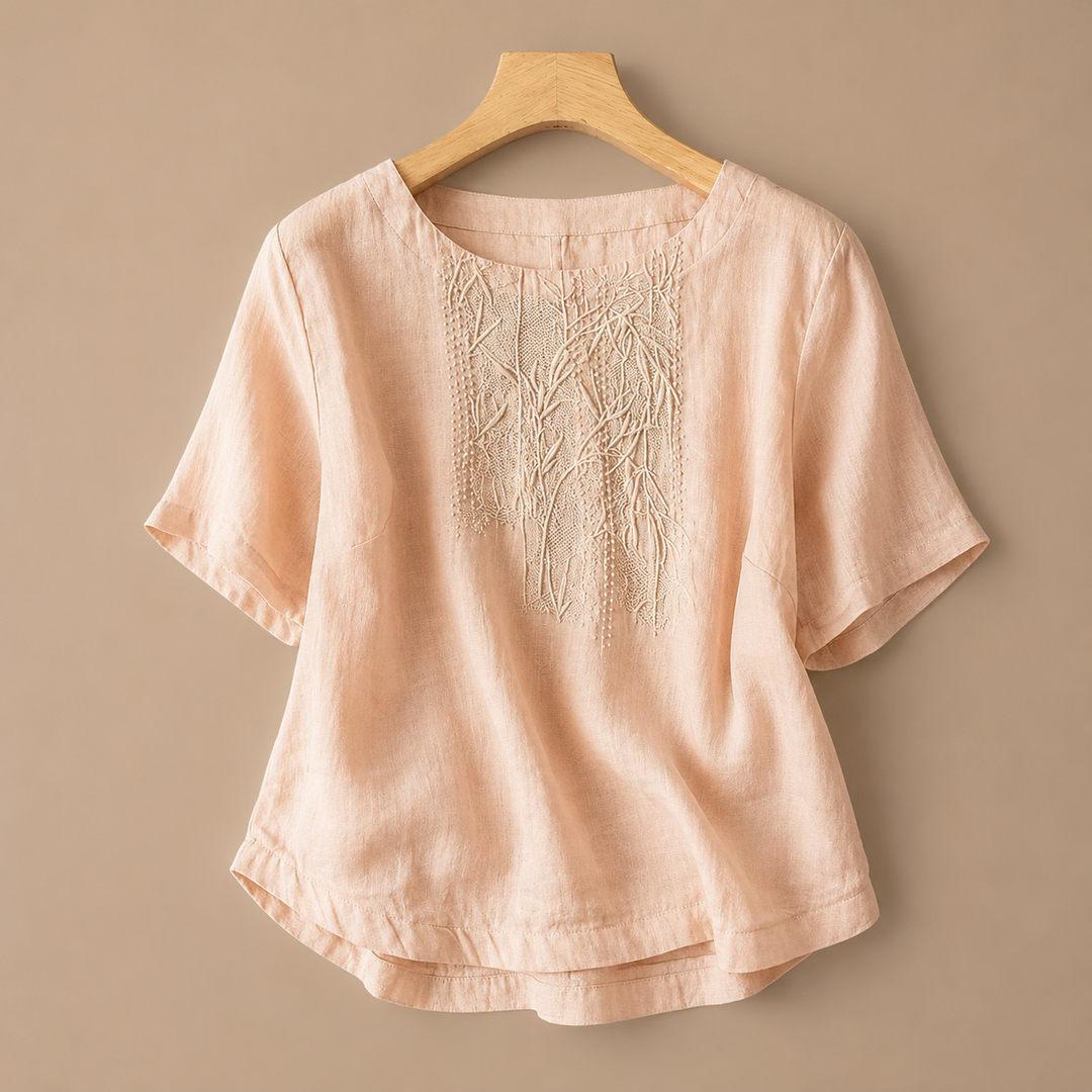 Liana | Cotton Linen Blouse - Helen & Olivia Manhattan