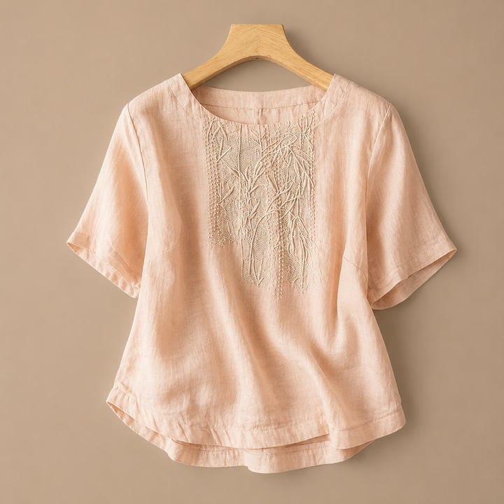 Liana | Cotton Linen Blouse - Helen & Olivia Manhattan