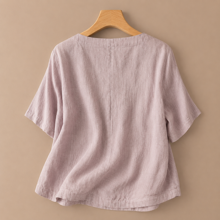 Liana | Cotton Linen Blouse - Helen & Olivia Manhattan