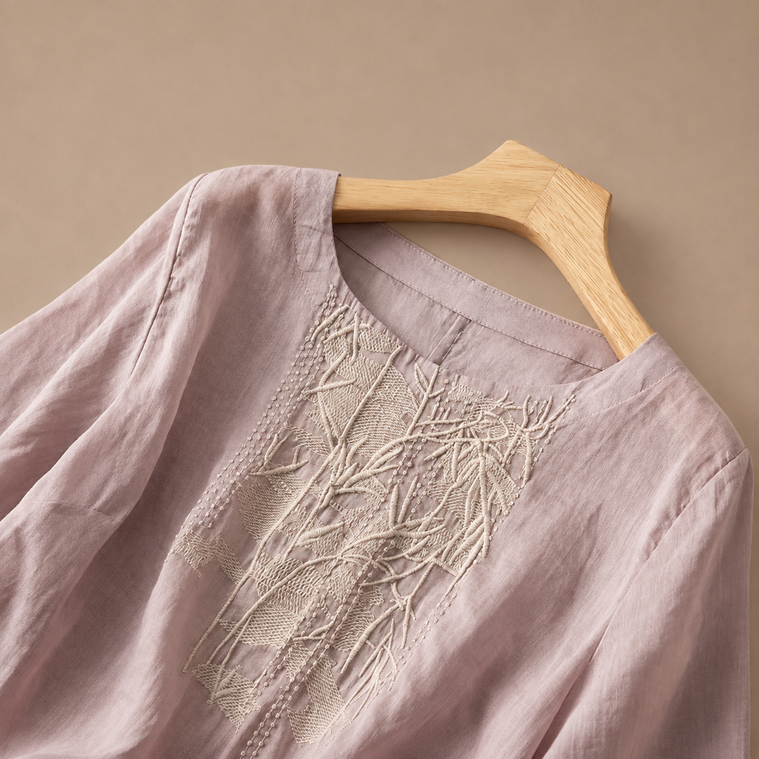 Liana | Cotton Linen Blouse - Helen & Olivia Manhattan