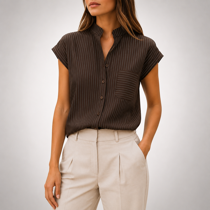 Aveline | Pinstripe Blouse - Helen & Olivia Manhattan