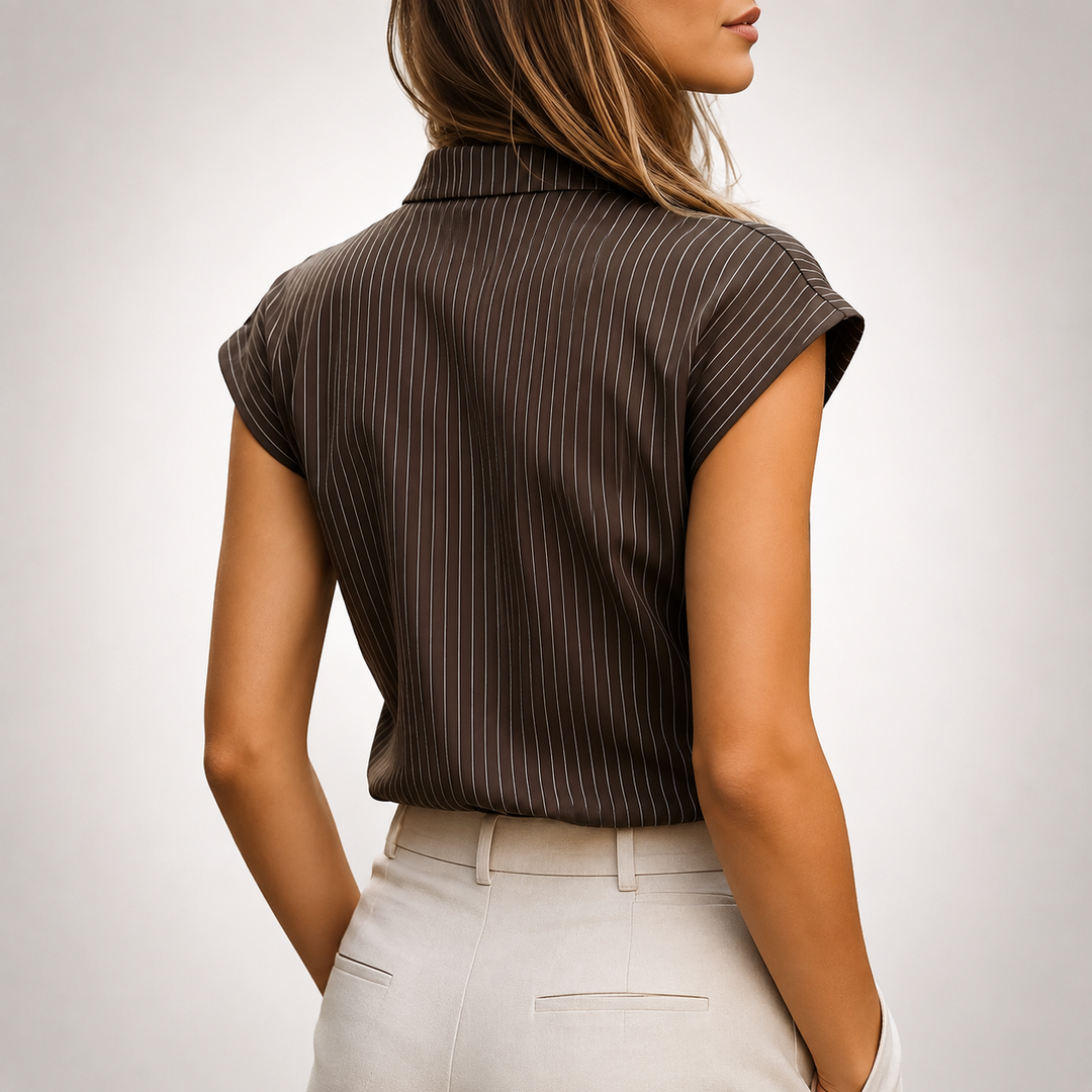 Aveline | Pinstripe Blouse - Helen & Olivia Manhattan
