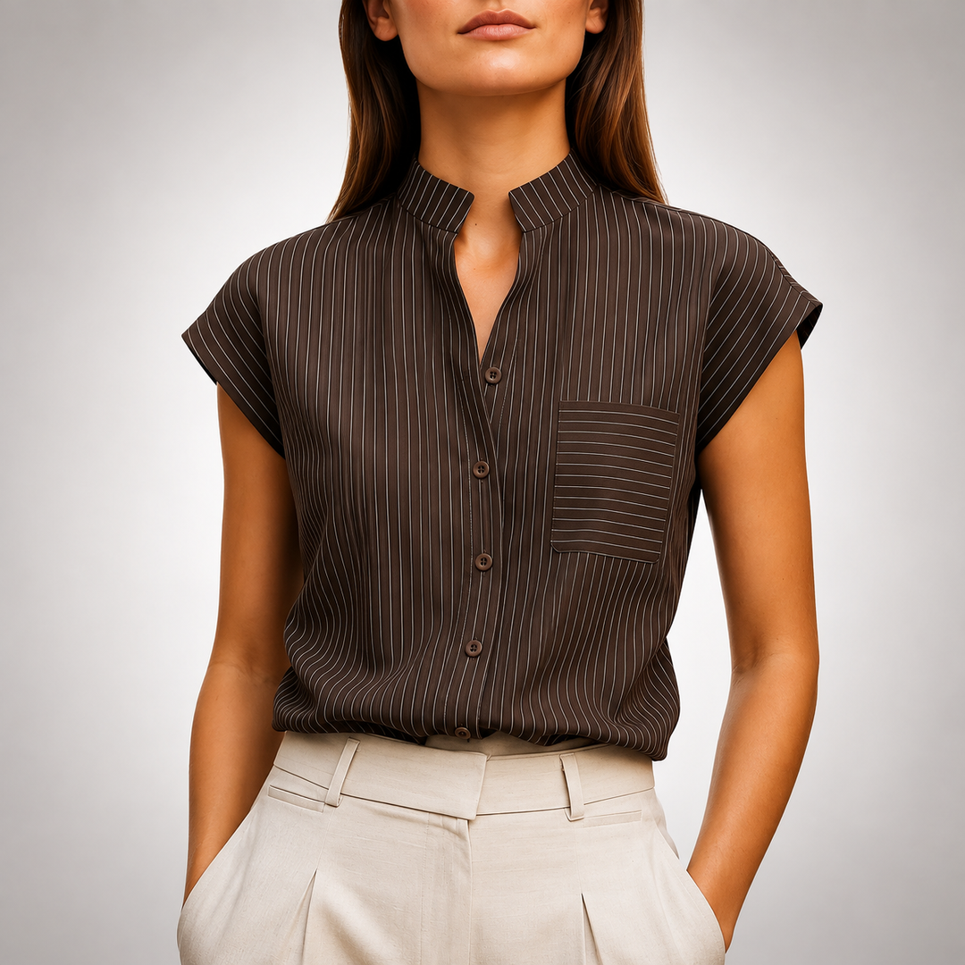 Aveline | Pinstripe Blouse - Helen & Olivia Manhattan