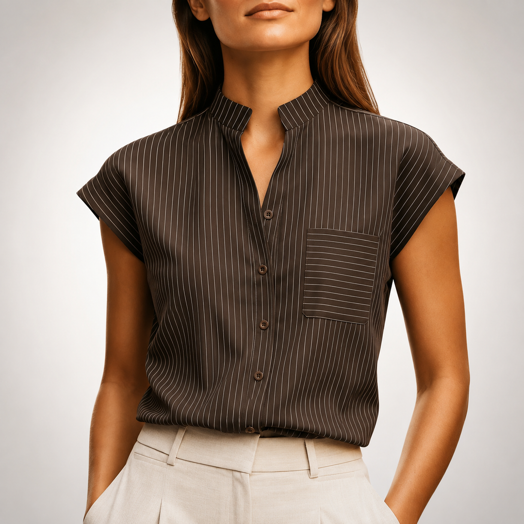 Aveline | Pinstripe Blouse - Helen & Olivia Manhattan