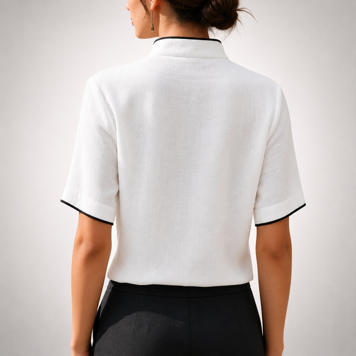 Aurelia | Contrast Trim Blouse - Helen & Olivia Manhattan