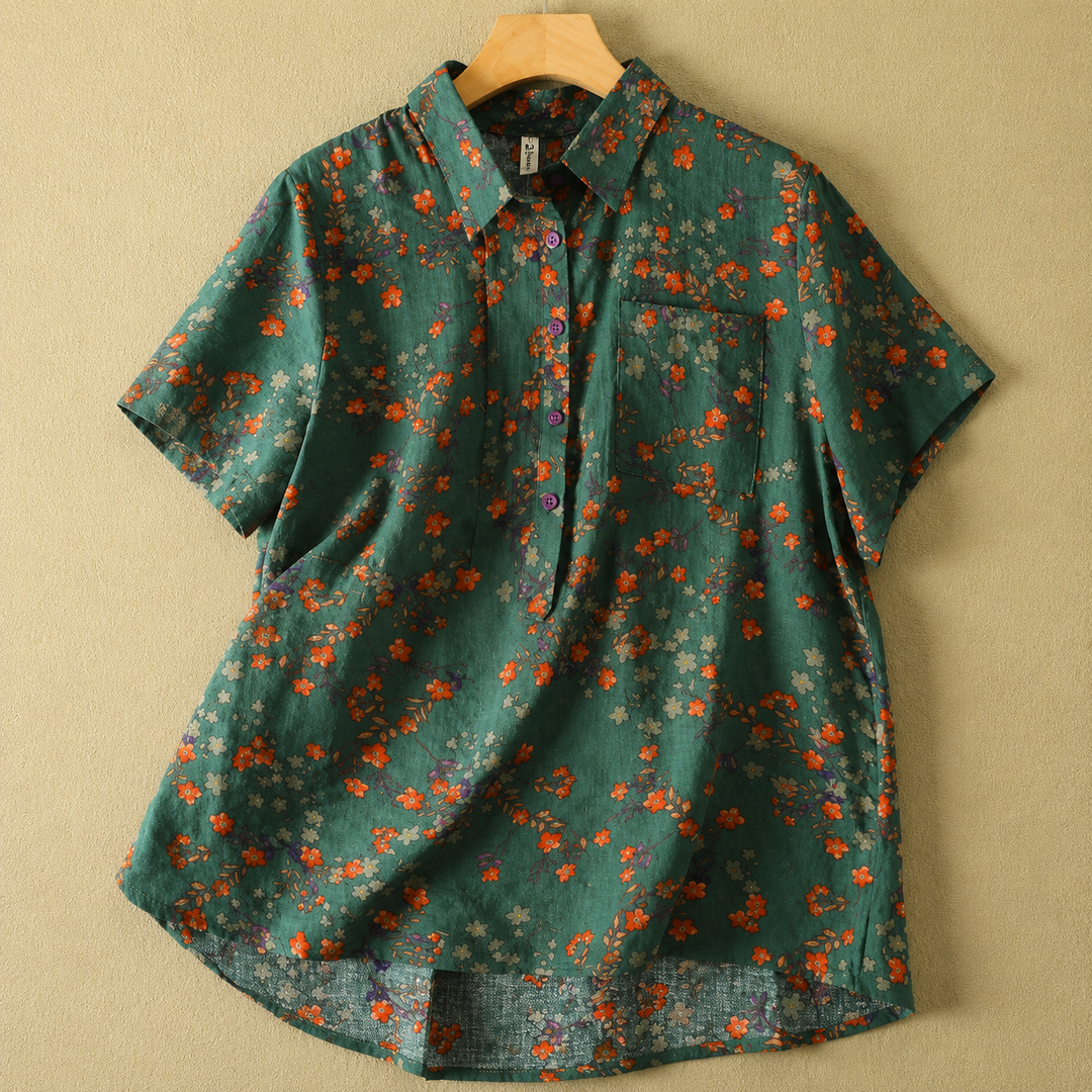 Colette | Cotton Linen Blouse - Helen & Olivia Manhattan