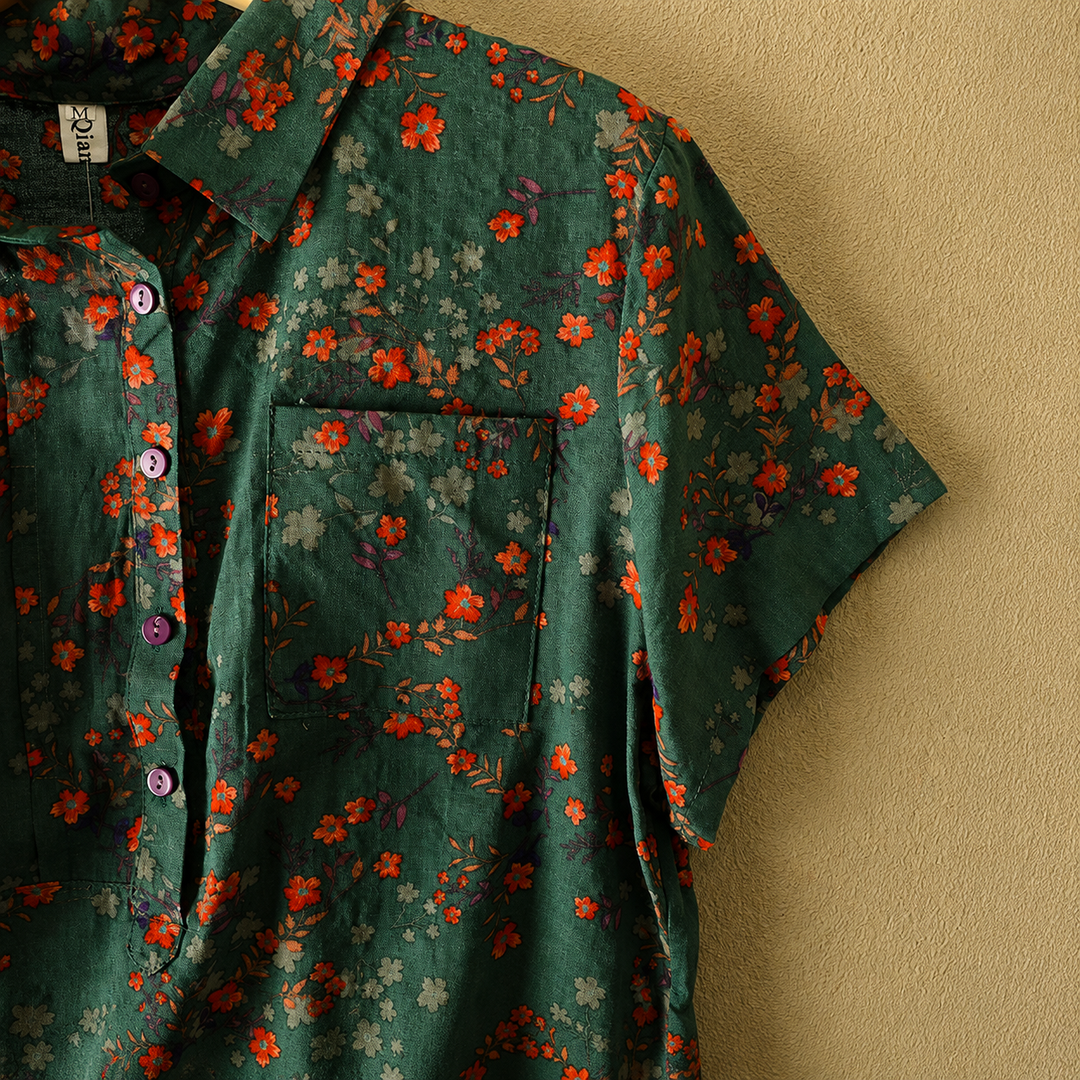 Colette | Cotton Linen Blouse - Helen & Olivia Manhattan