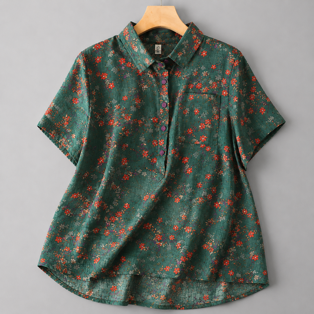 Colette | Cotton Linen Blouse - Helen & Olivia Manhattan