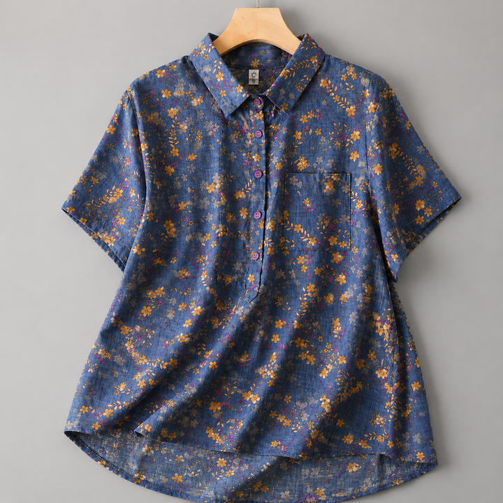 Colette | Cotton Linen Blouse - Helen & Olivia Manhattan