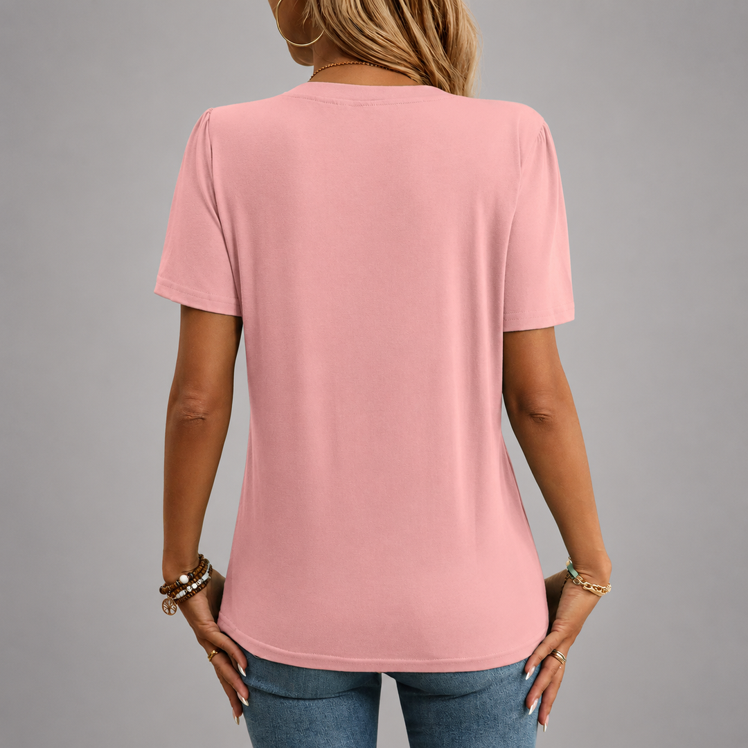 Elara | Split Neck Blouse - Helen & Olivia Manhattan