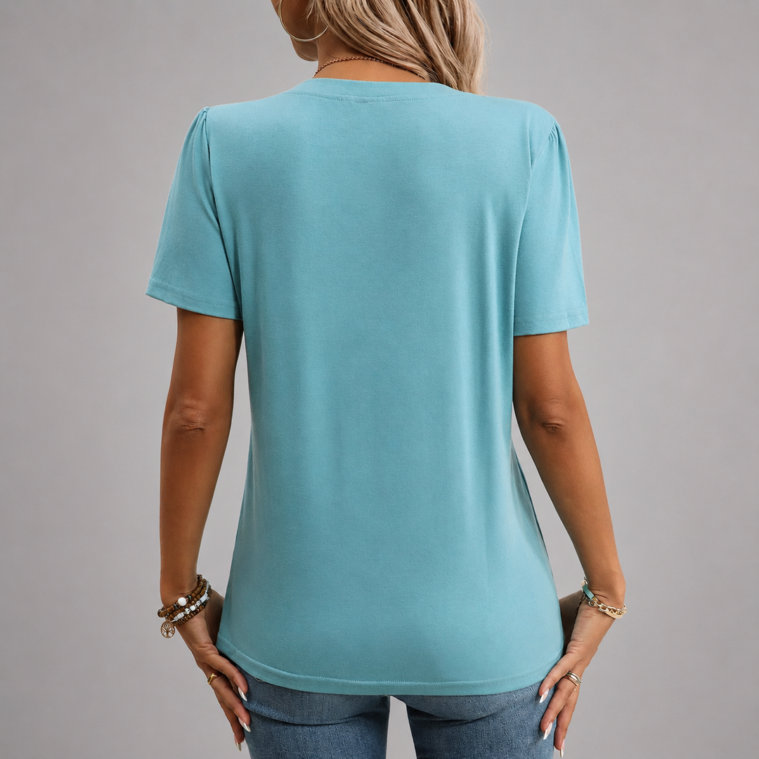 Elara | Split Neck Blouse - Helen & Olivia Manhattan