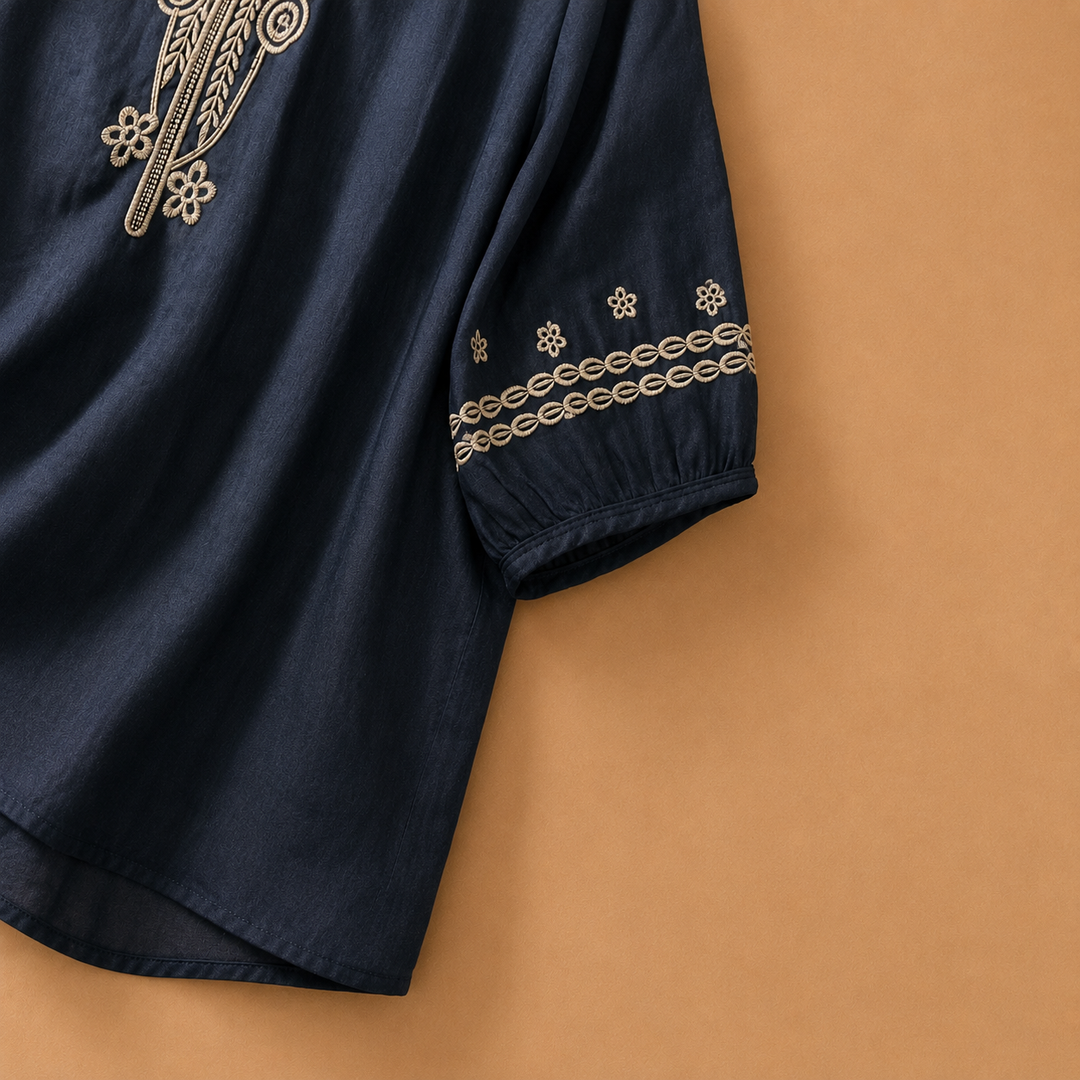 Elodie | Cotton Linen Blouse - Helen & Olivia Manhattan