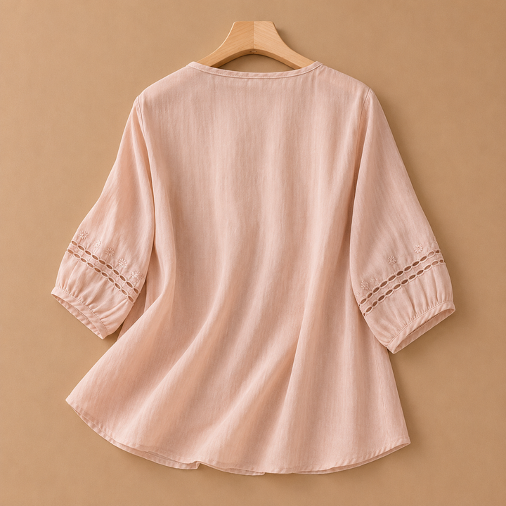 Elodie | Cotton Linen Blouse - Helen & Olivia Manhattan
