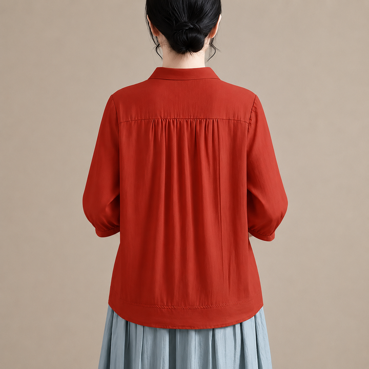 Corinne | Cotton Linen Blouse - Helen & Olivia Manhattan