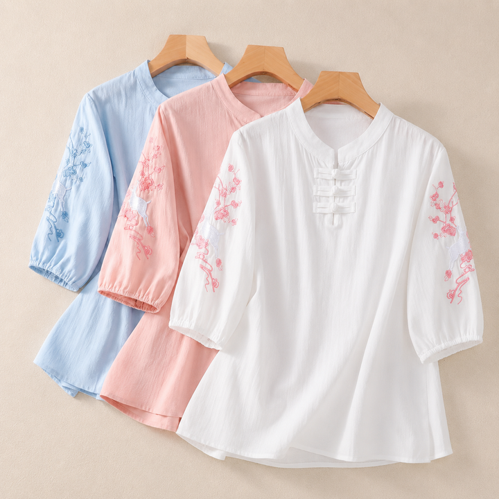 Estelle | Mandarin Blouse - Helen & Olivia Manhattan
