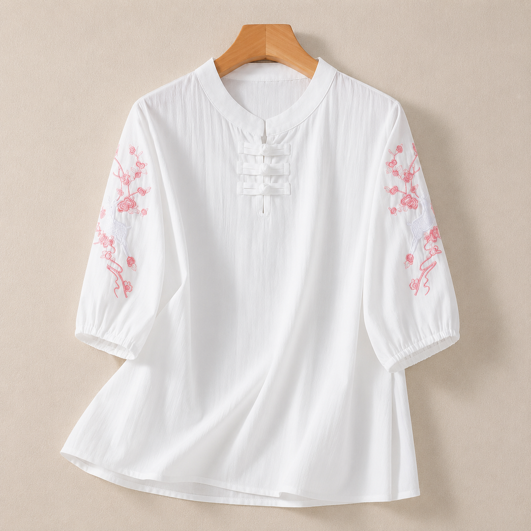 Estelle | Mandarin Blouse - Helen & Olivia Manhattan