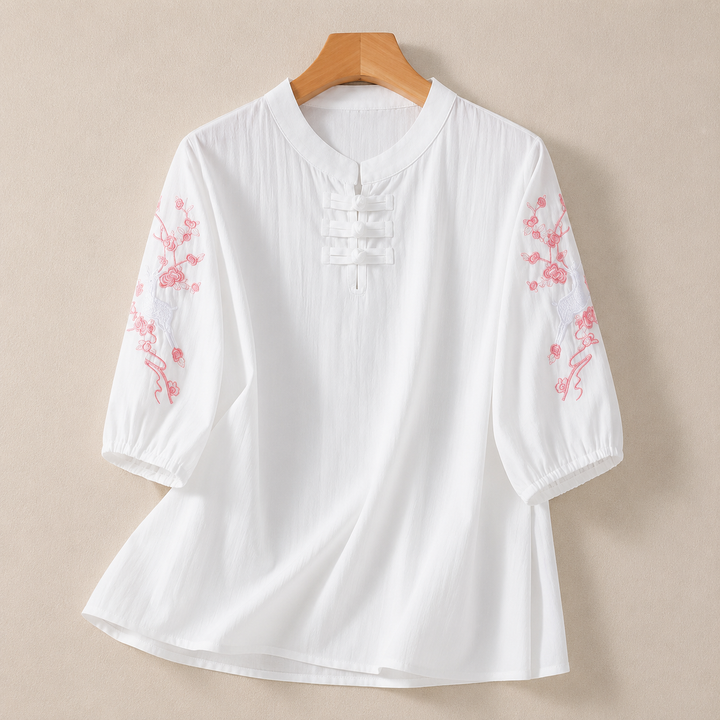 Estelle | Mandarin Blouse - Helen & Olivia Manhattan