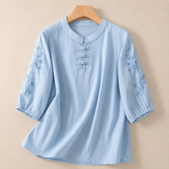 Estelle | Mandarin Blouse - Helen & Olivia Manhattan