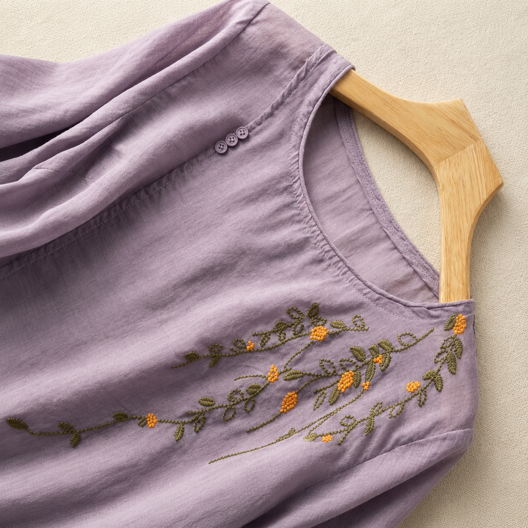 Adeline | Cotton Linen Blouse - Helen & Olivia Manhattan