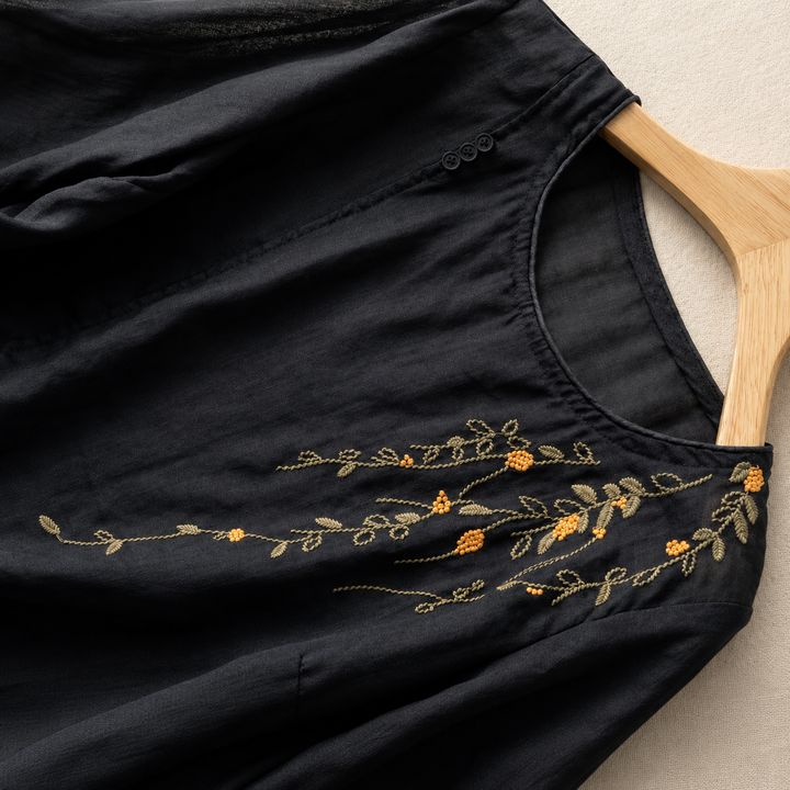 Adeline | Cotton Linen Blouse - Helen & Olivia Manhattan
