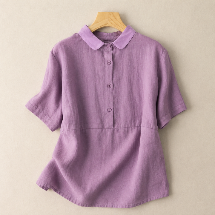 Elara | Cotton Linen Blouse - Helen & Olivia Manhattan