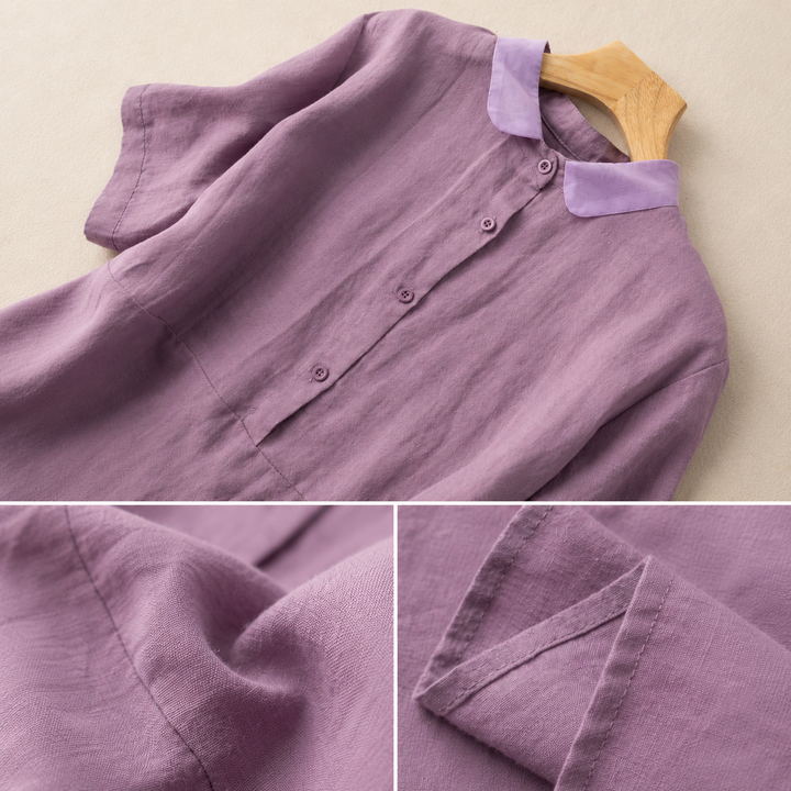 Elara | Cotton Linen Blouse - Helen & Olivia Manhattan