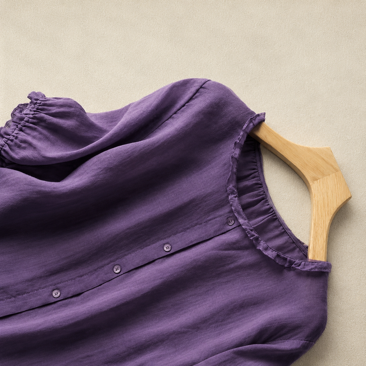 Evelina | Cotton Linen Blouse - Helen & Olivia Manhattan