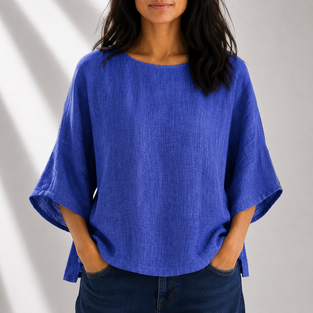 Emery | Cotton Linen Blouse - Helen & Olivia Manhattan